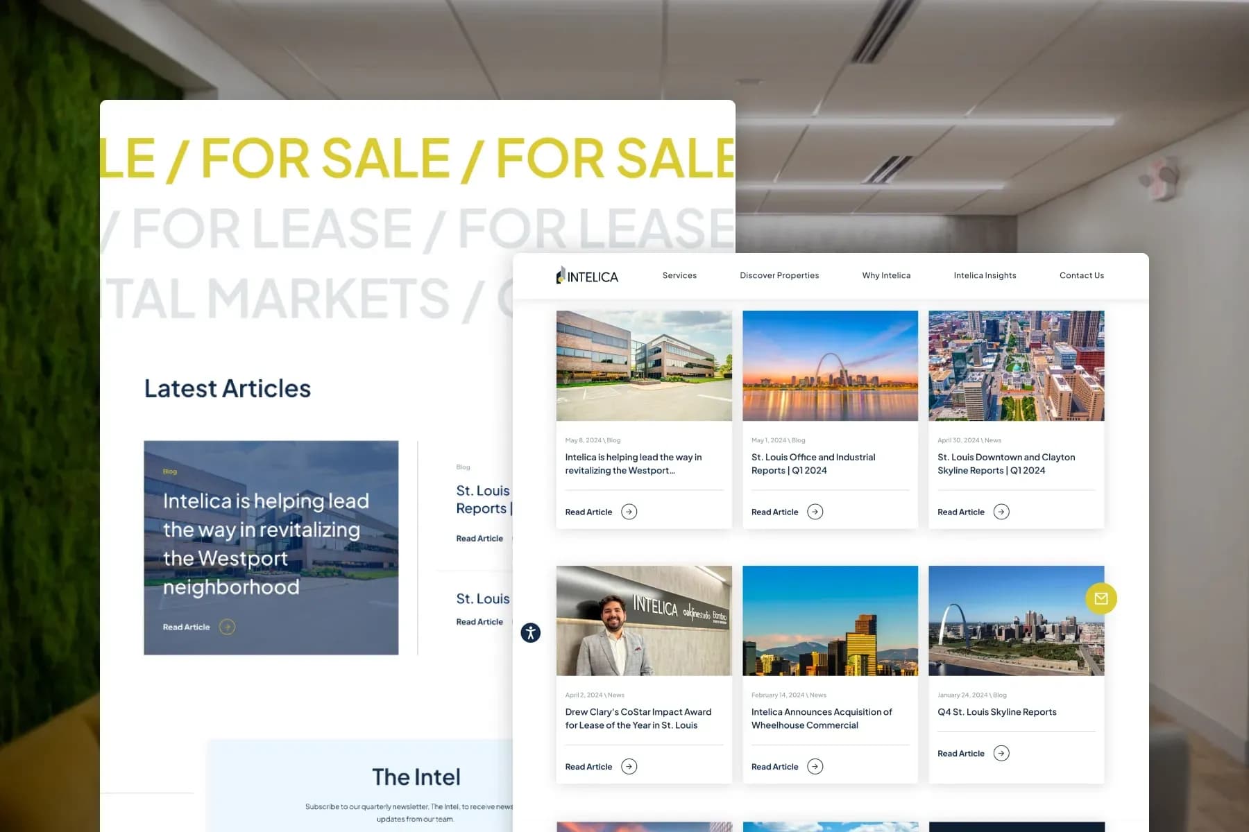 Intelica CRE credible and bold web design