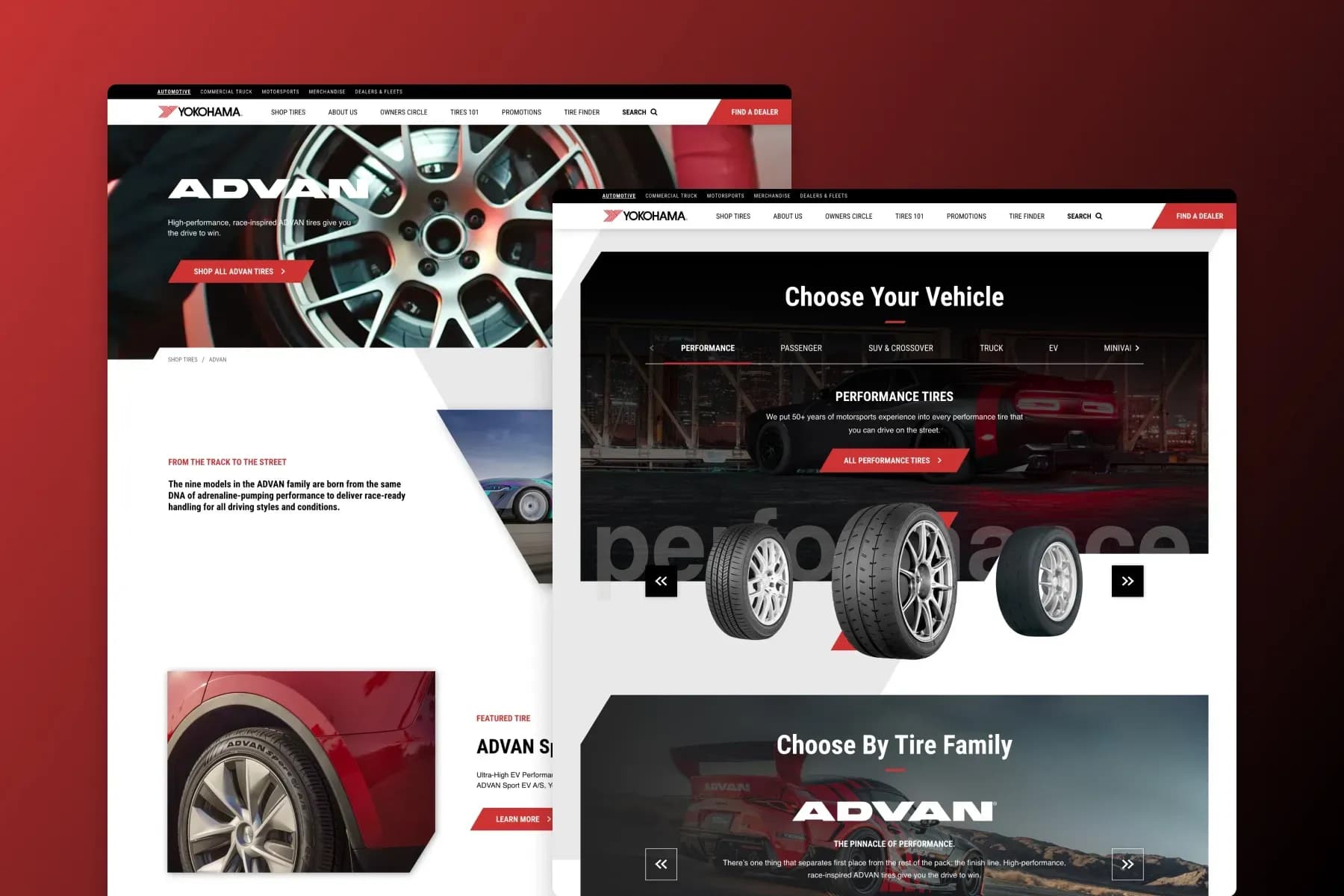 Custom Website Design and Web Development for Yokohama Tire