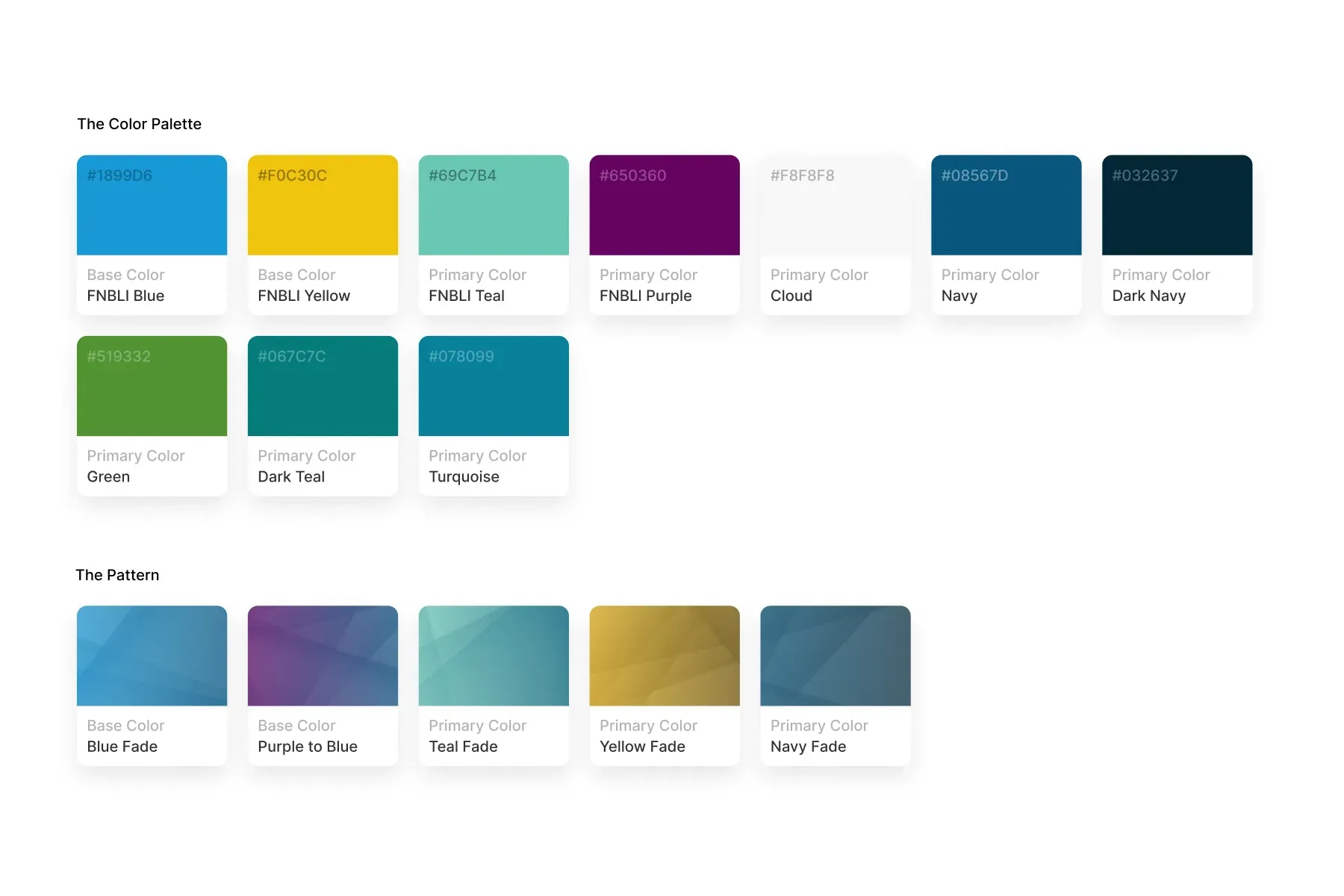 Color Palette for First National Bank Web Design Project