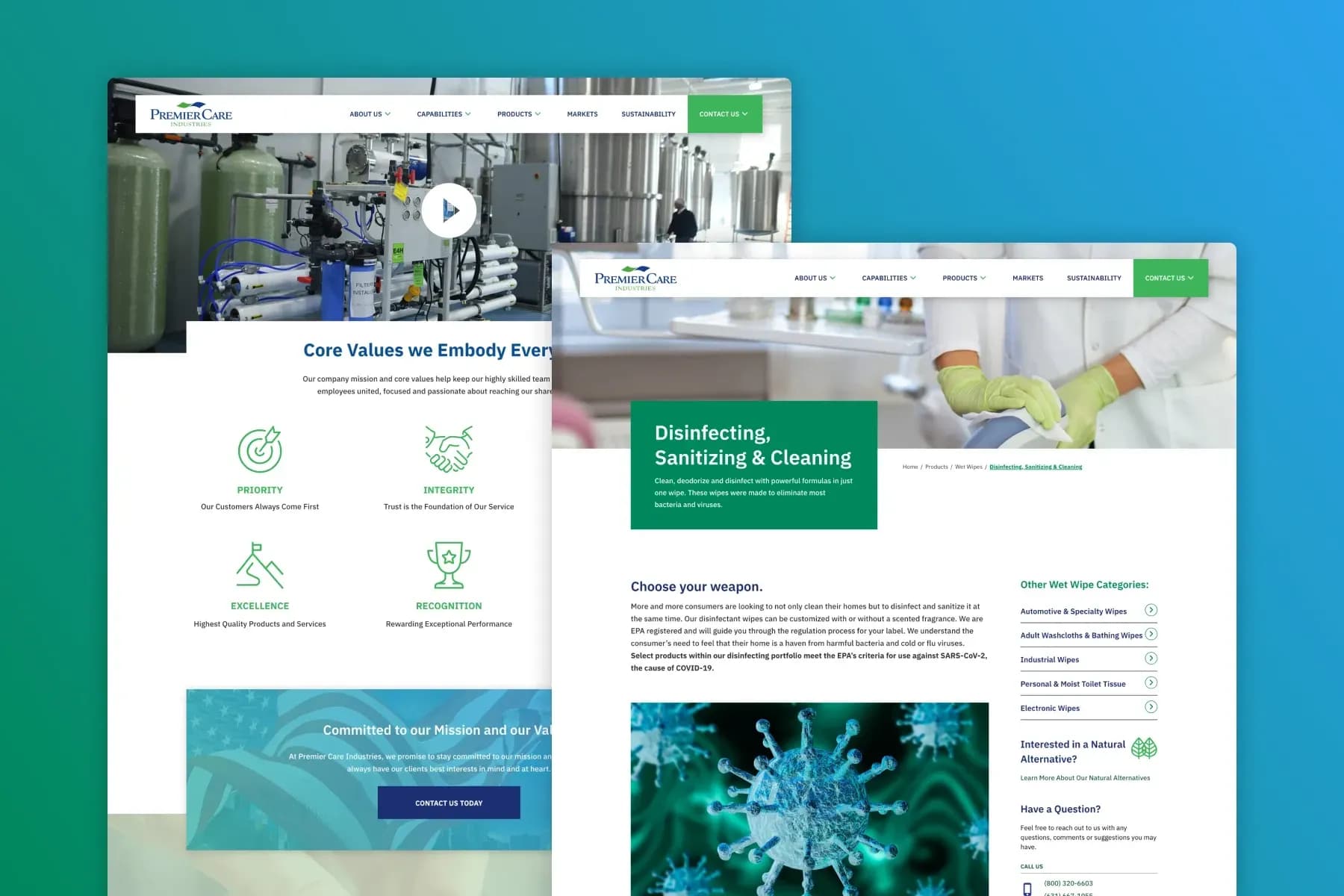 UI/UX Web Design for Manufacturing Company
