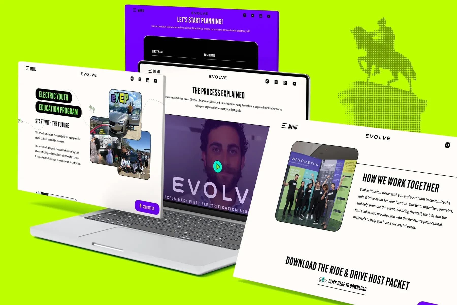 UX/UI Web Design for Non-Profit Evolve Houston