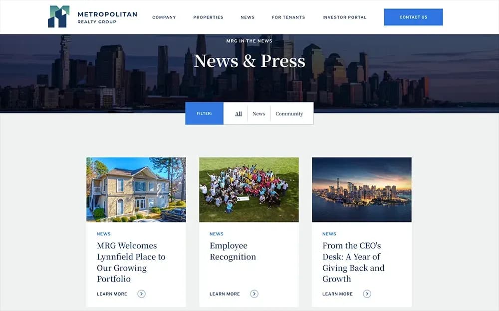 Custom Website Development Example for CRE