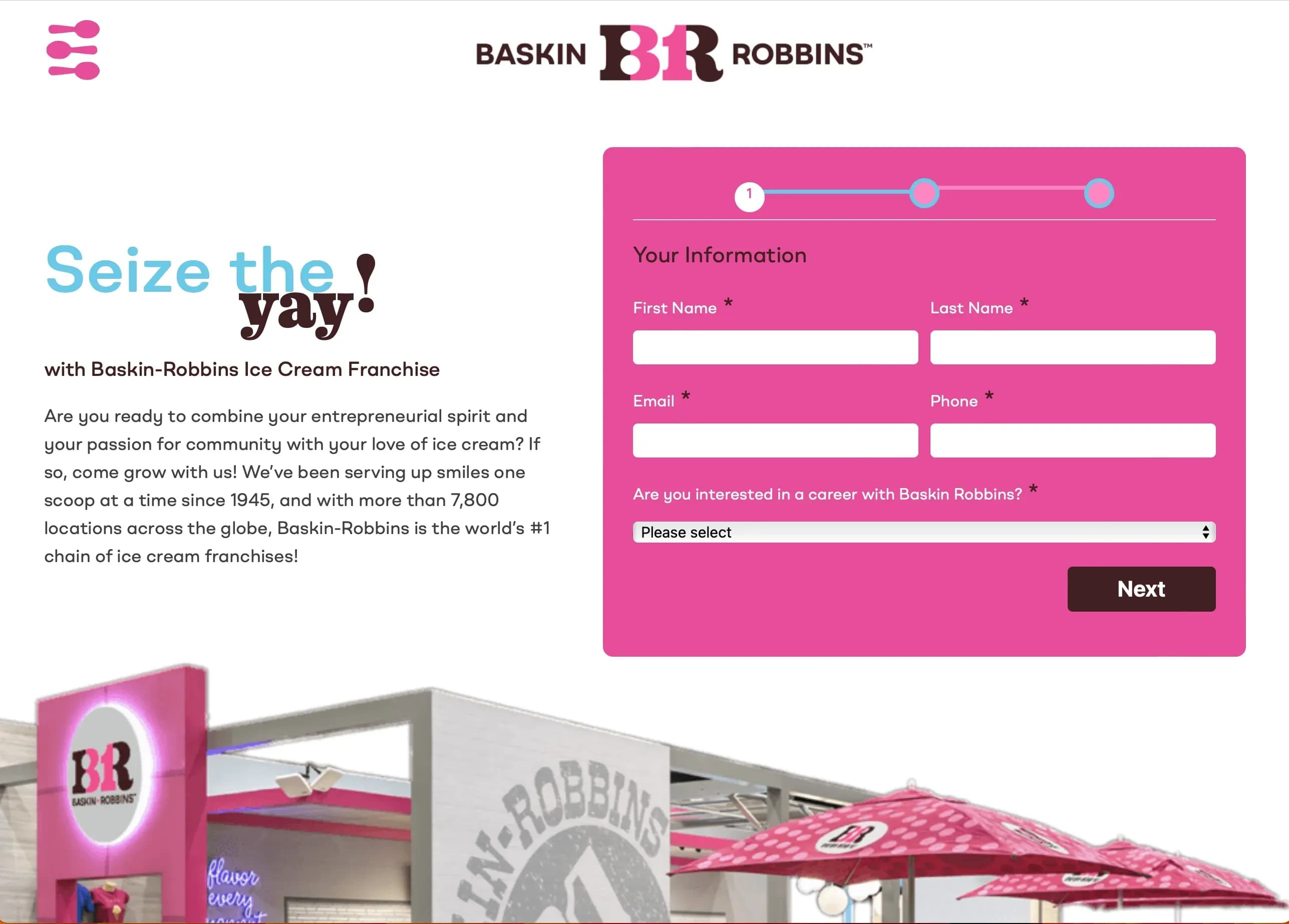 Baskin Robbins Franchise Web Design