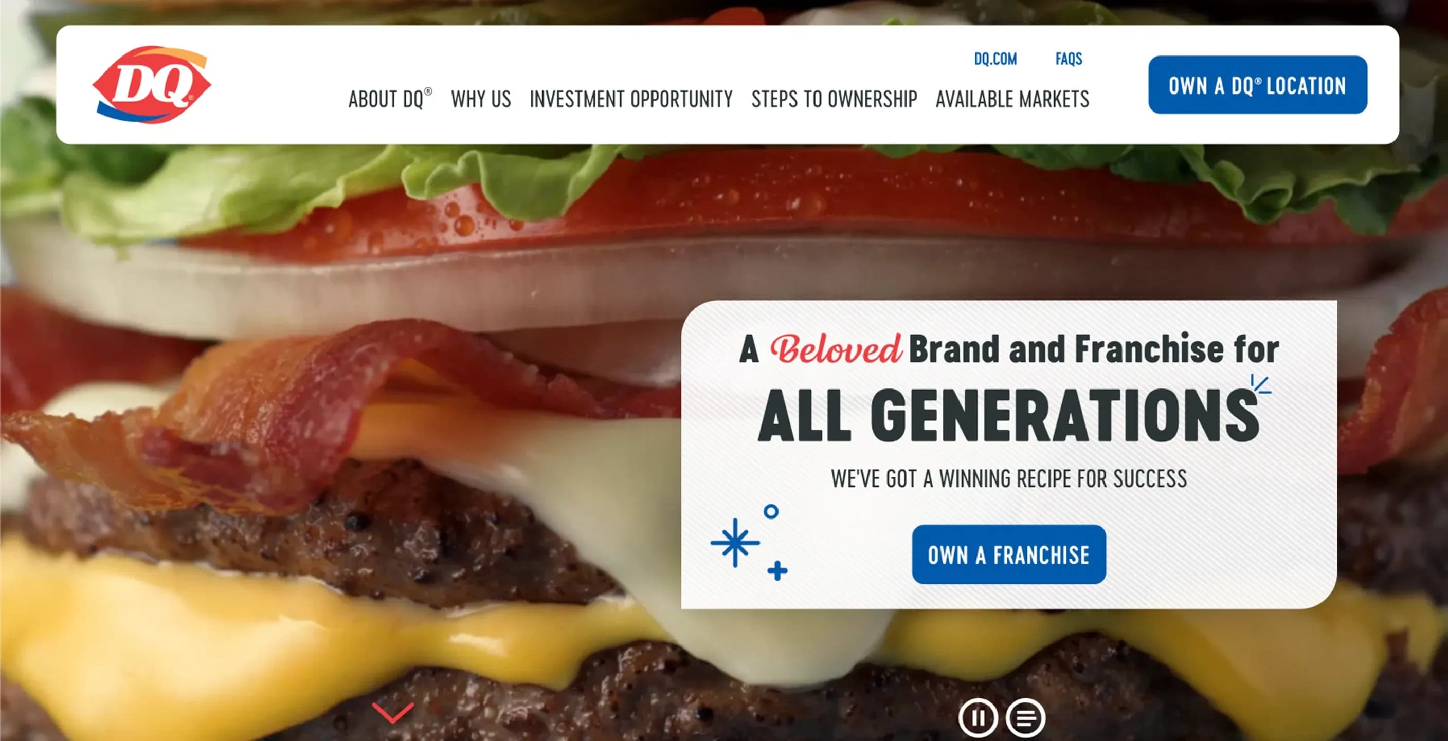 Dairy Queen Franchise Web Design