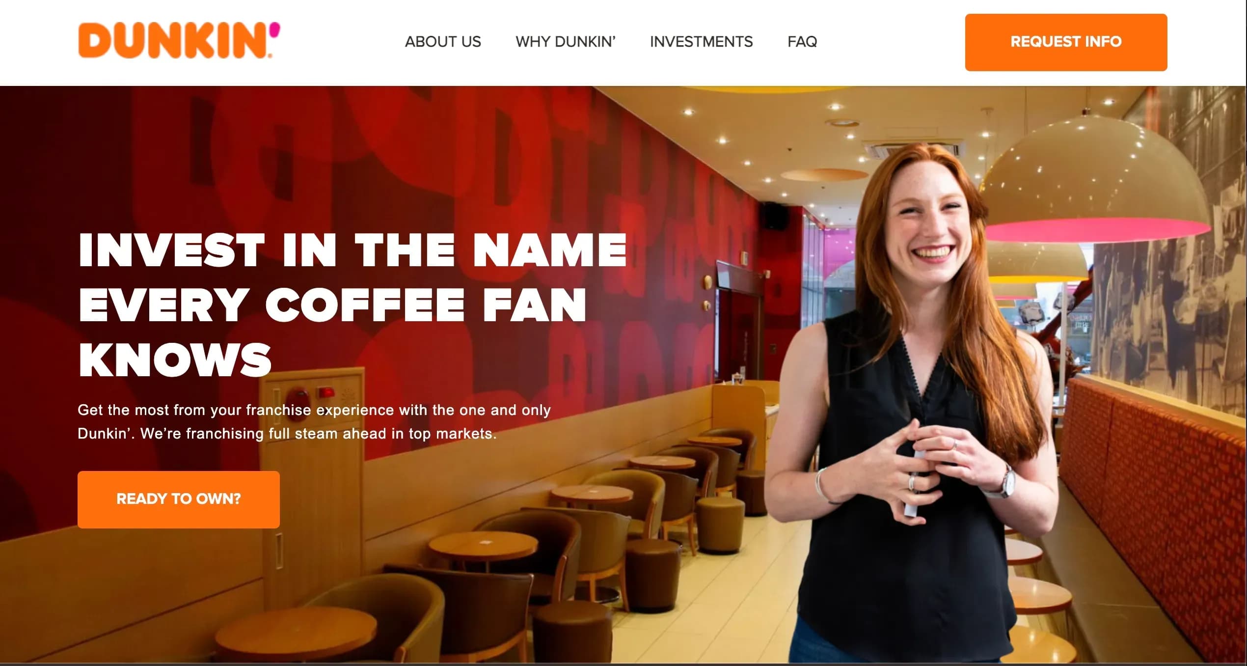 Dunkin Donuts Franchise Website Design