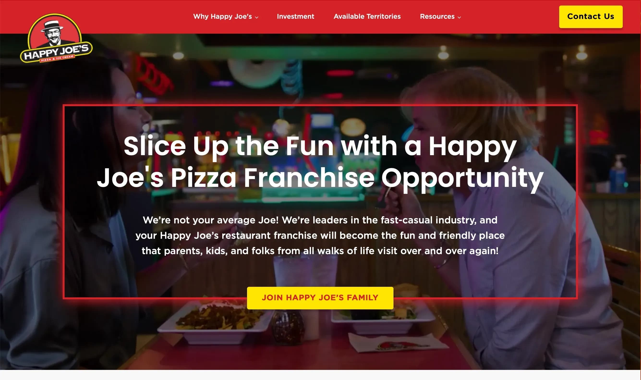 Happy Joe's Franchise Web Design