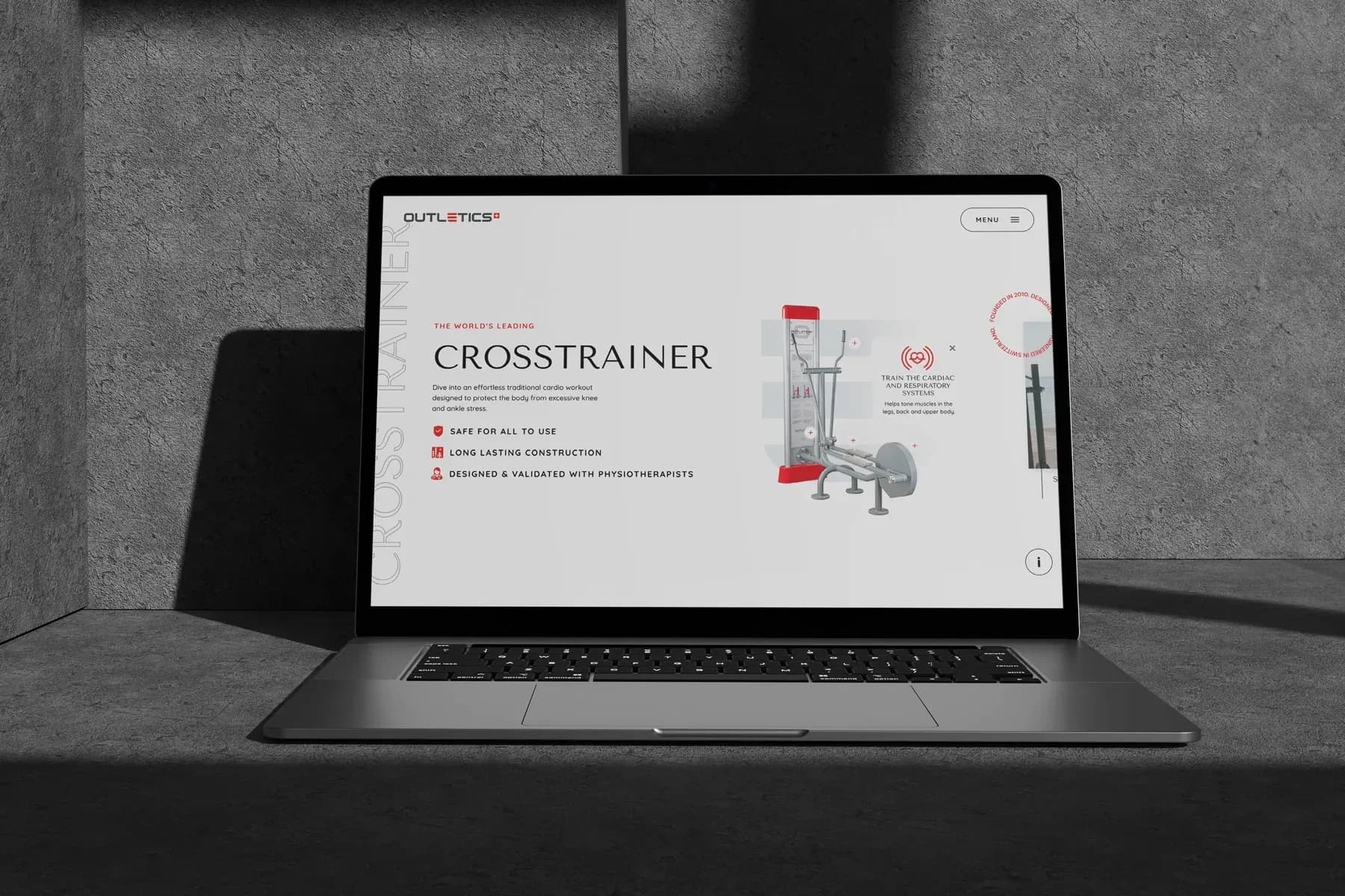 Outletics Web Design Project Example on a Laptop