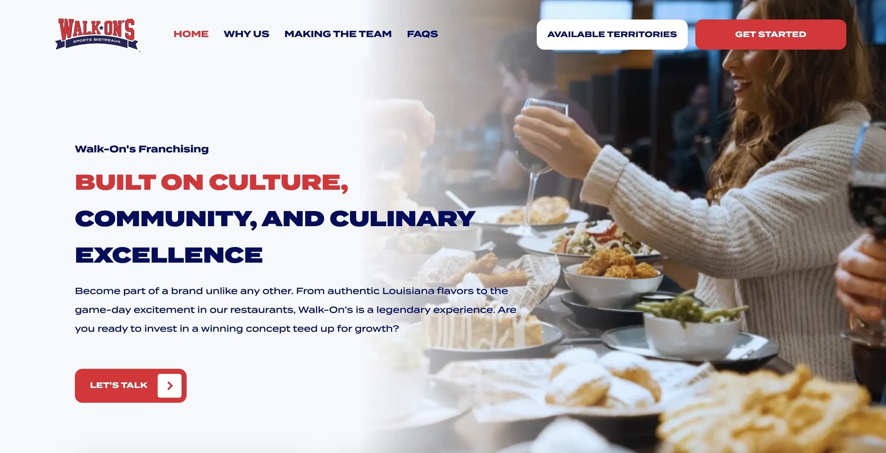 Walk-On's Franchise Web Design