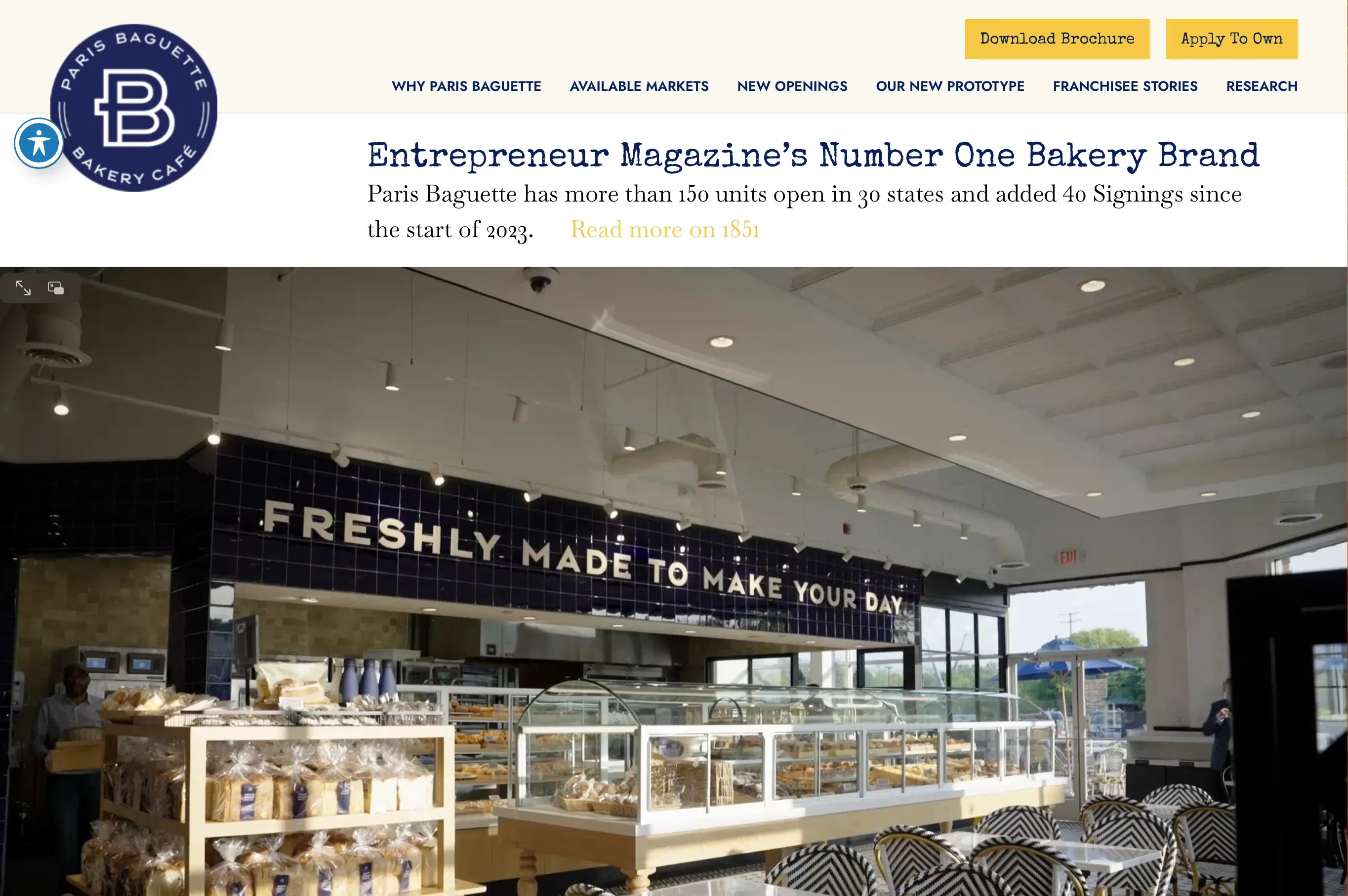 Paris Baguette Franchise Website Design