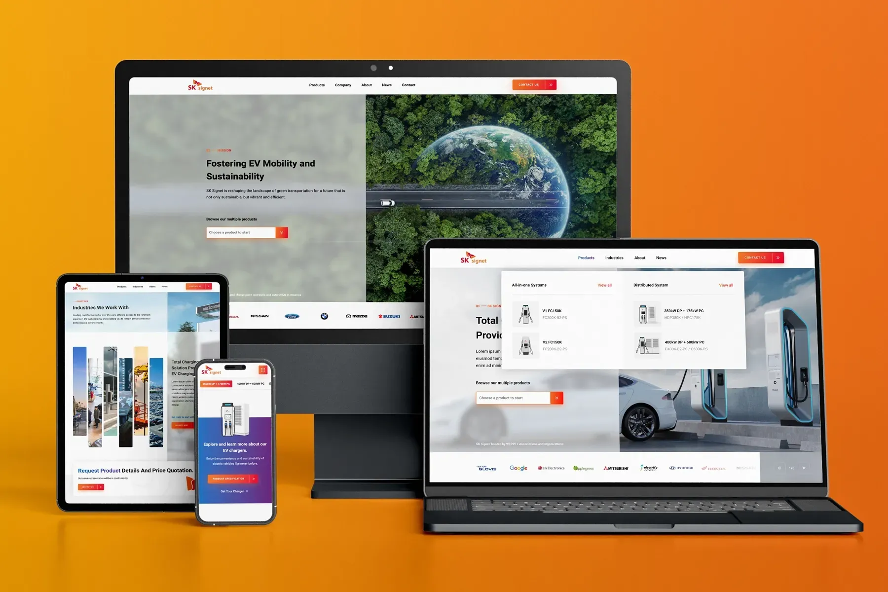 Example of the SK Signet Custom Web Design Project Across Multiple Devices.