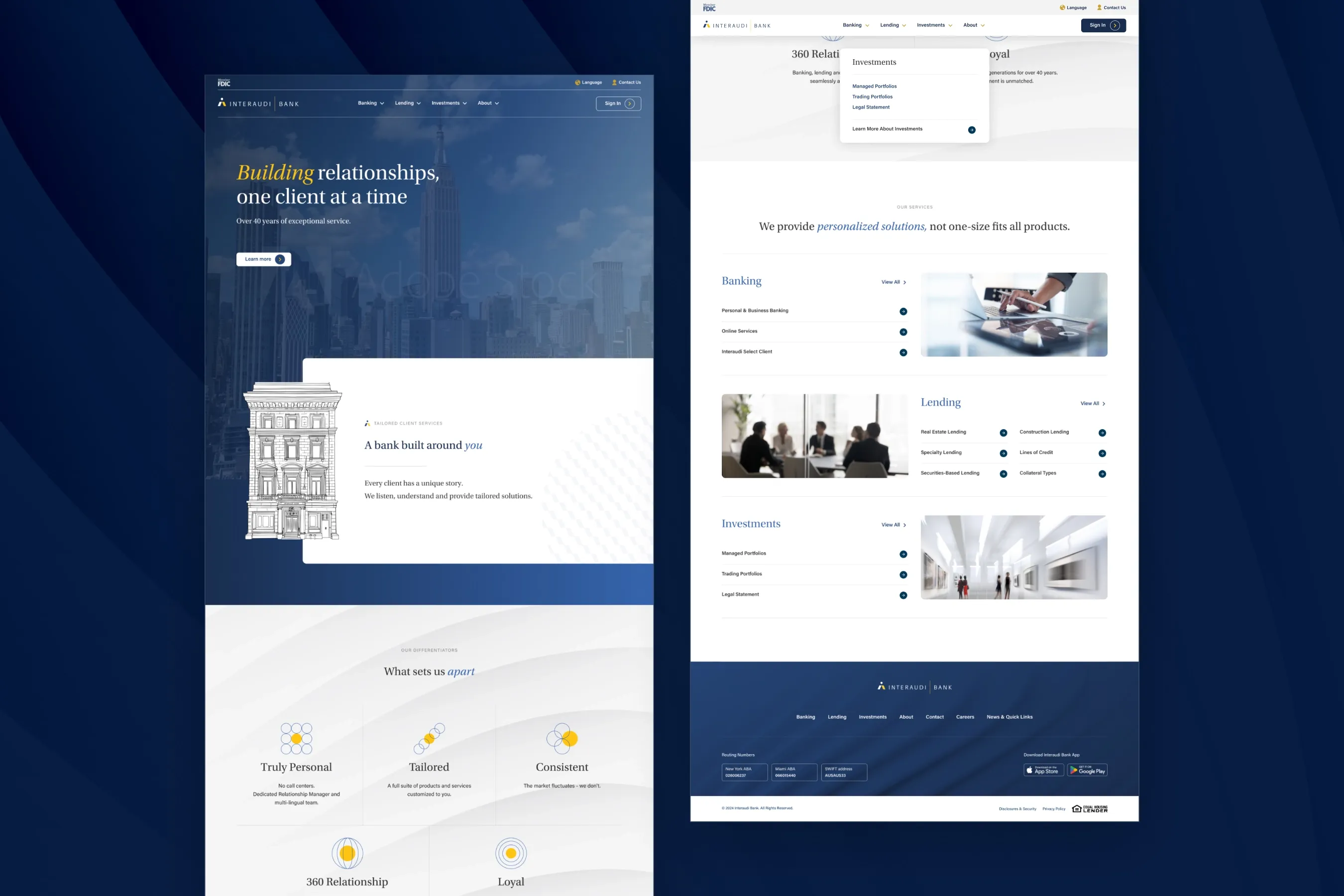 Interaudi Bank Website Homepage & Navigation Interaudi Bank Website Homepage & Navigation